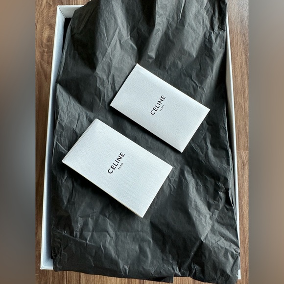 CELINE Sharp Sandal In Kidskin, Patent Calfskin, Elaphe 
color: black, white - Picture 4 of 6